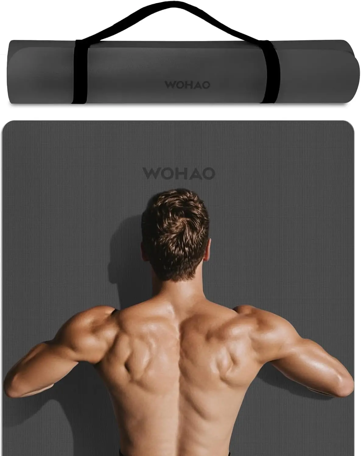 

Extra Wide & Thick 8mm Yoga Mat, 72"x31.5" Large Non Slip Exercise Mat, Premium POE Material for Stability, with Strap for Home