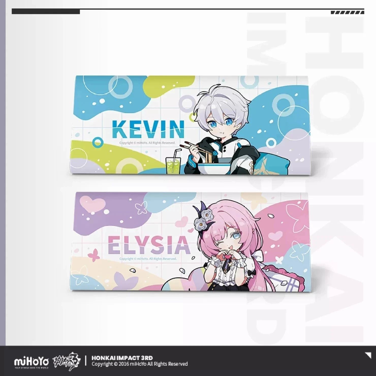 

Game Honkai Impact 3 3D Theme Cosplay Glasses Case Kevin Elysia Cartoon PU Box 100% Polyester Wipe Anime Stationery Kids Gift