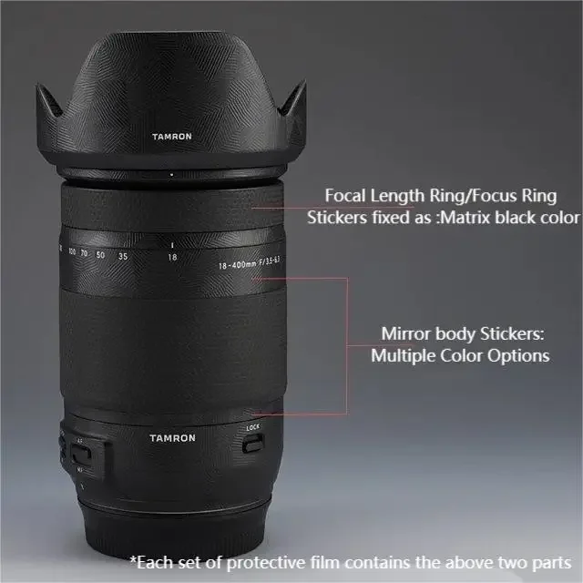 Per Tamron 18-400mm F3.5-6.3 Di II VC HLD per Canon EF Mount Obiettivo Adesivo Protettivo Pelle Decal Pellicola Della Protezione Cappotto 18-400 B028