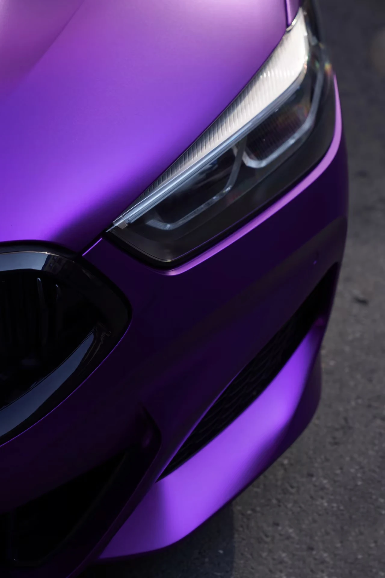 Car Wrap Auto Vinyl Easy to Install Car Body Film Premium PET Stretchable removable Air Release Matte Chrome Purple
