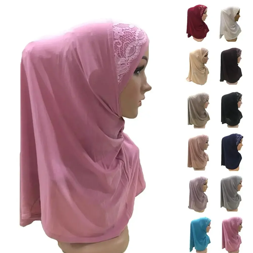 One Piece Amira Muslim Girls Women Hijab Wrap Instant Scarf Head Scarf Shawl Pull On Ready Made To Wear Islamic Headscarf Cap