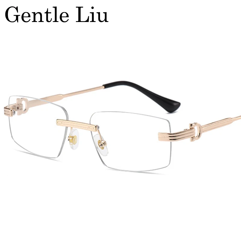 

Small Frame Square Rimless Sunglasses Men 2025 Luxury Brand Vintage Punk Metal Sunglass UV400 Protection Eyewear Trendy Shades