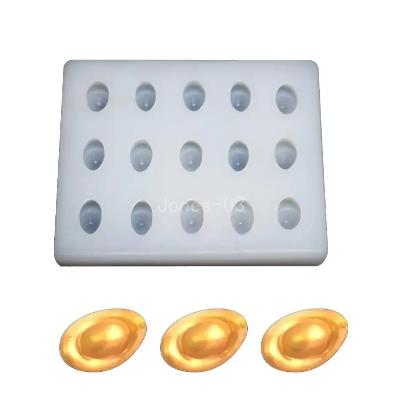 Q6PE Chocolate Mould Gold Ingot Shaped Silicone Molds Fondant Mold Silicone Material Perfect Gift for DIY Baking Lover