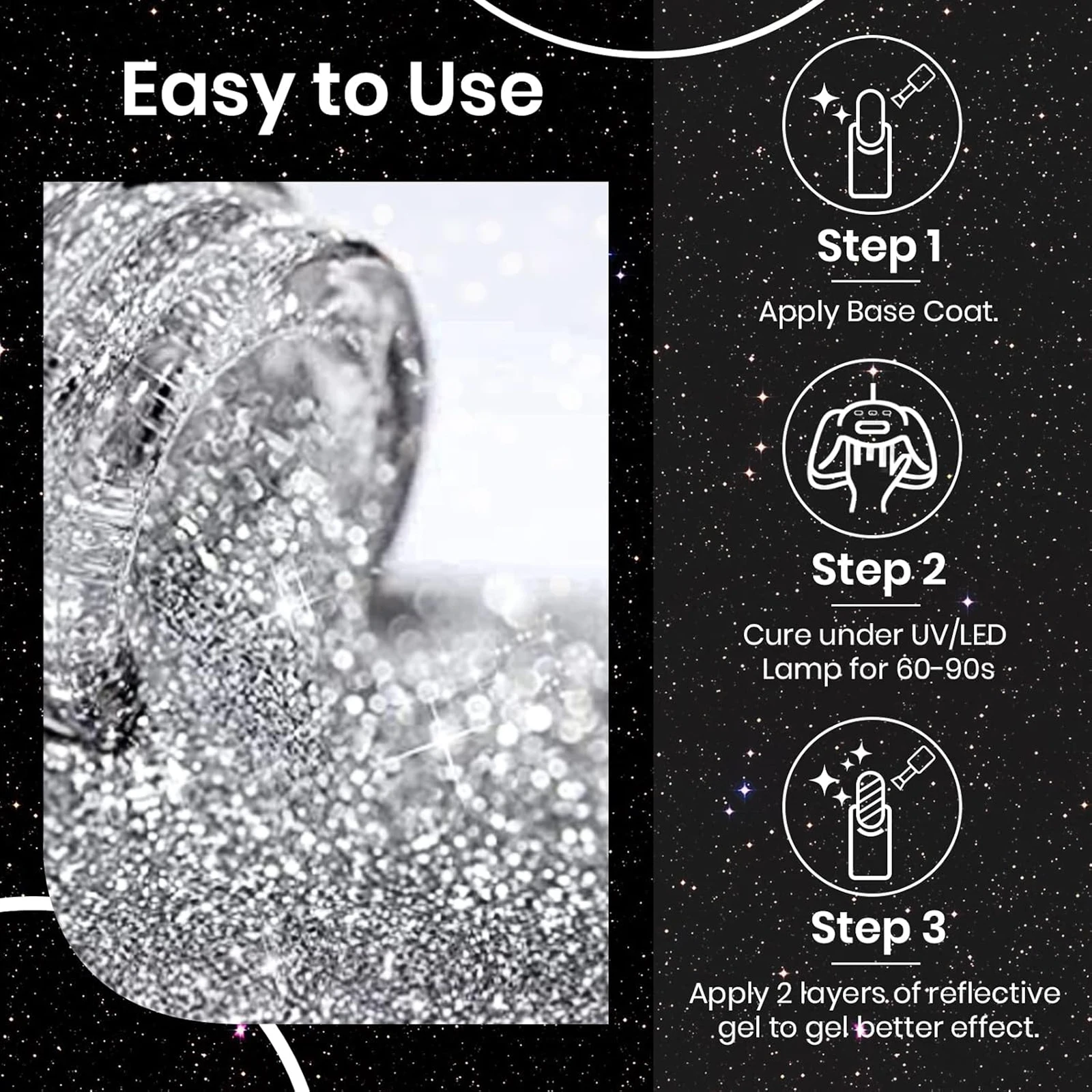 QAZIXU 8ml Silver Reflective Gel Nail Polish Glitter Neon Semi Permanent UV LED Gel Nail Art Varnish Manicure