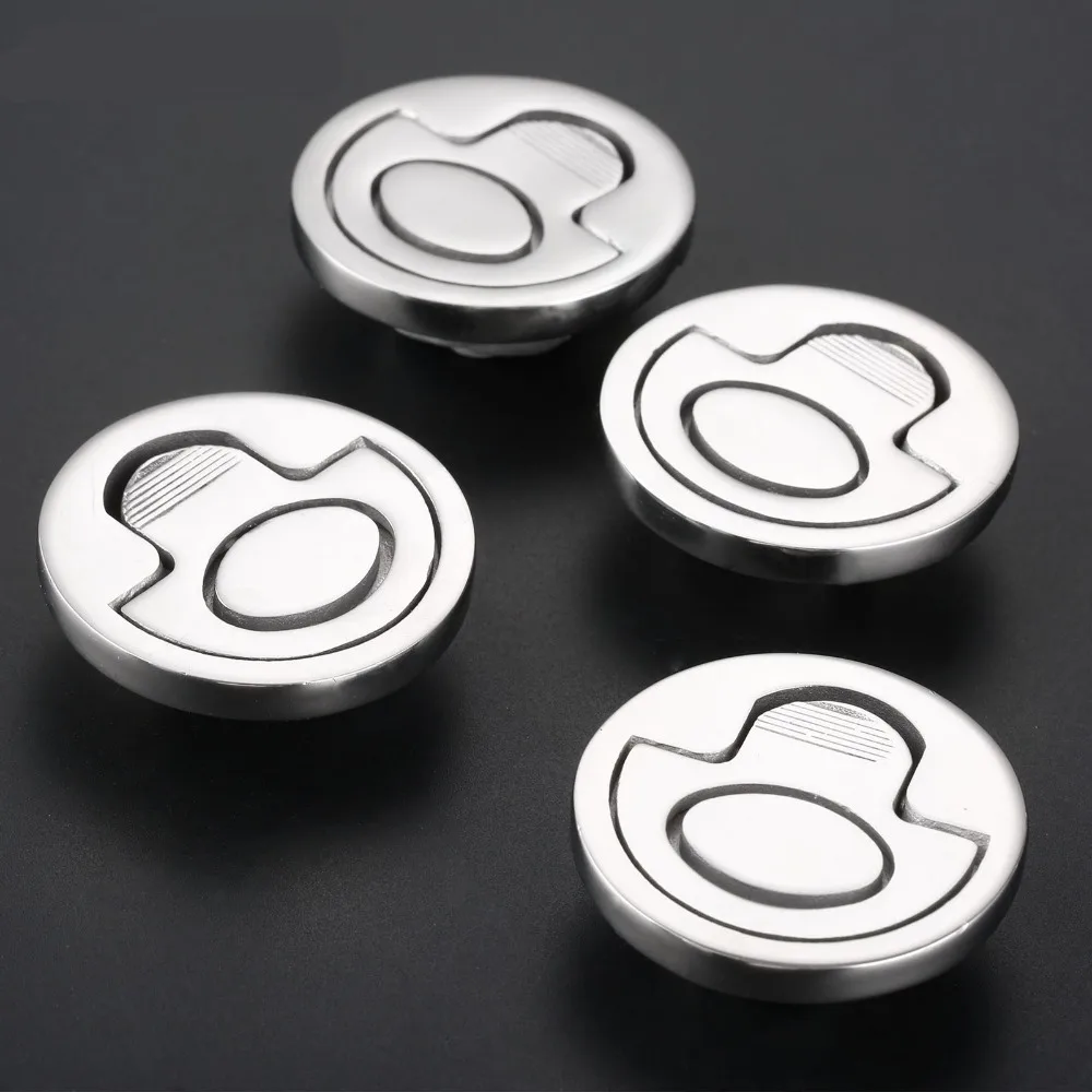 

4pcs Round Hatch Cabinet Pull Handle Flush Lifting Ring Hatch Locker Latch Boat Caravan Hardware Marine Stainless Steel