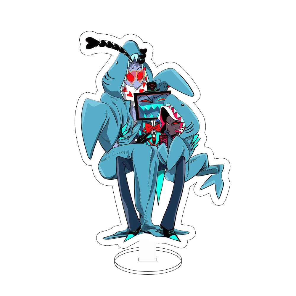 Für Hazbin Hotel Vox Valentino Samt Alastor Engel Staub 15 cm Acryl Ständer Anime Cartoon Nette Desktop Ornament Festival Geschenk