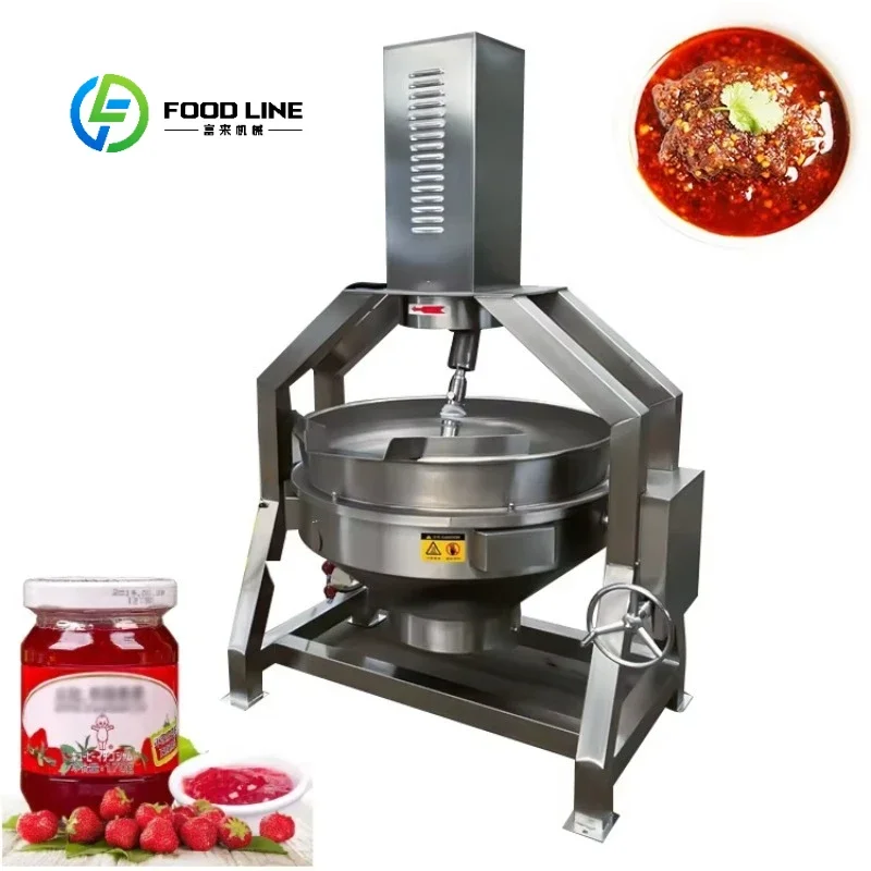 Sugar Planetary Stirring Cooking Pot Pastry Mooncake Filling  Jam Chili Tomato Jacketed Kettle Pot with Mixer Customized