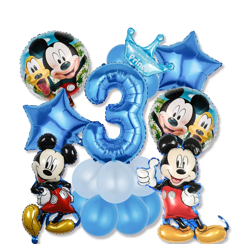 Disney Mickey Minnie Party Baby One Year Theme Birthday Toy Balloon Decoration Set