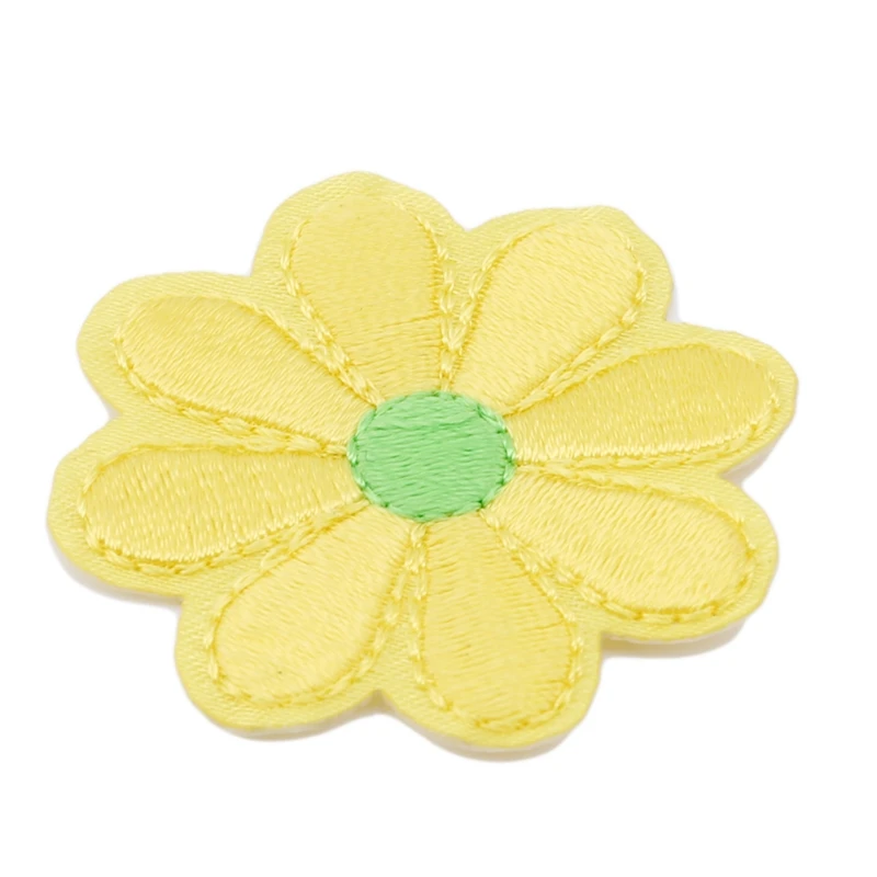 10/20PCS Embroidery Daisy Sunflower Flowers Sew Iron On Patch Badges Daisy Bag Hat Jeans Clothes Applique DIY Crafts