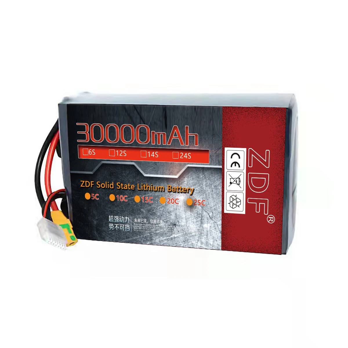 

ZDF HV 6S 7S 8S 12S 24S 5C 30000mAh Solid-state Li-ion Battery for DRONE VTOL UAV Industrial lithium ion battery