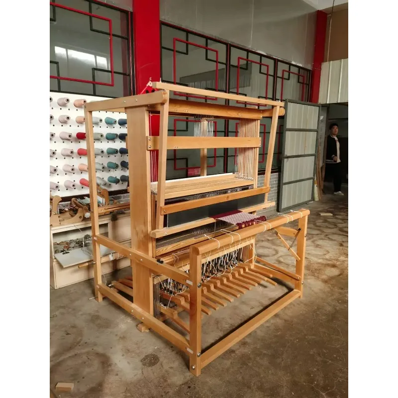 آلة نول نسيج النسيج الصلبة الخشبية الطبيعية