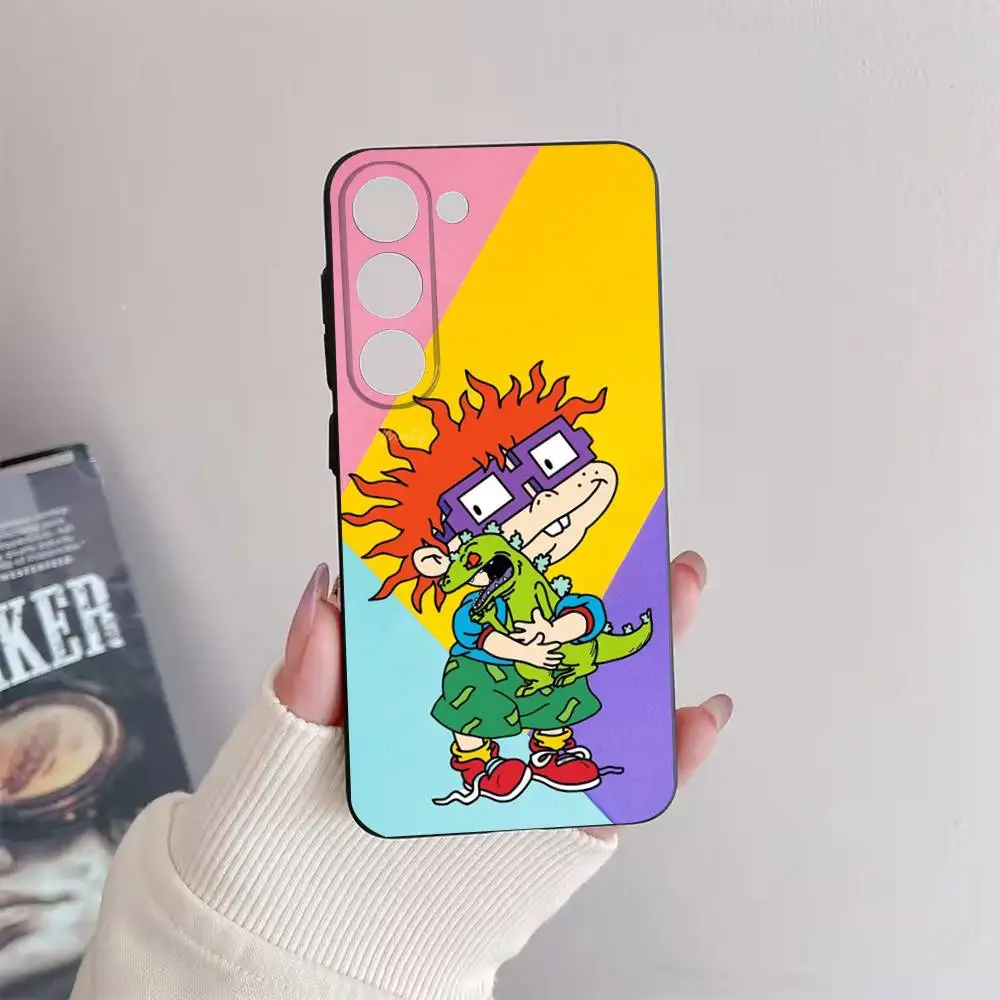 Funda de teléfono Rugrat Chuckie Angelica para Samsung Galaxy A73,72,51,53,52,71,22,5G,Note,J7,8,9 funda negra suave