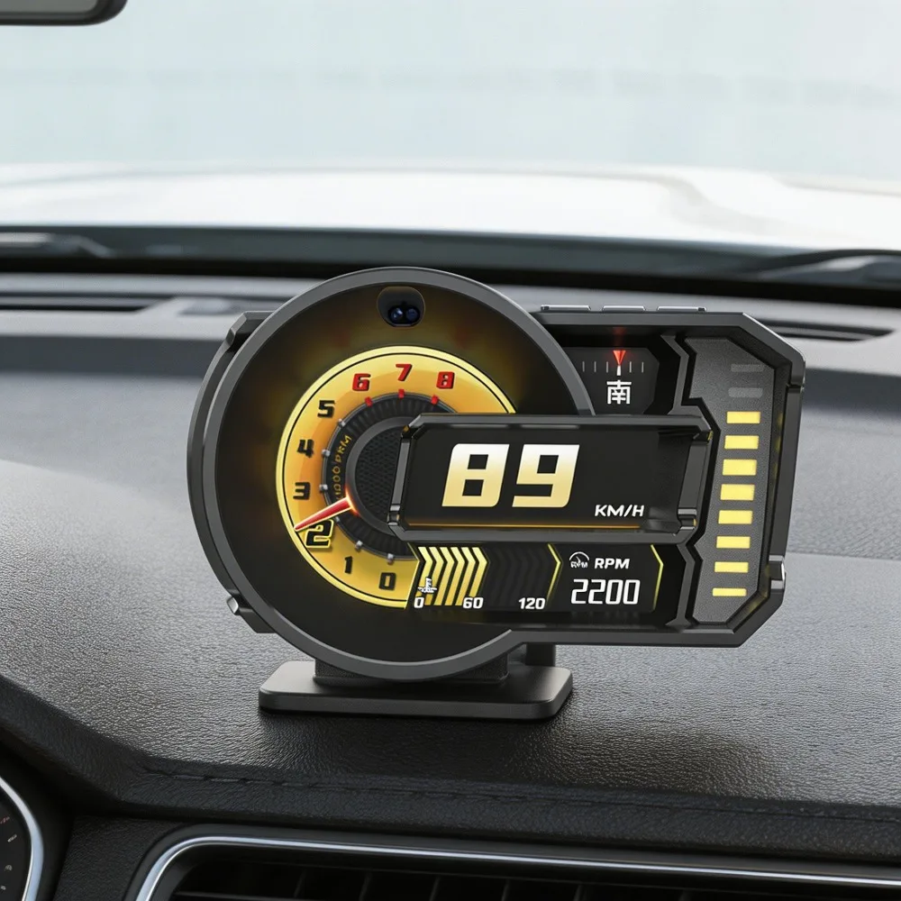 

Automotive OBD Instrument Panel LCD HUD Head Up Display Modification Driving Rating Gesture Switch A590