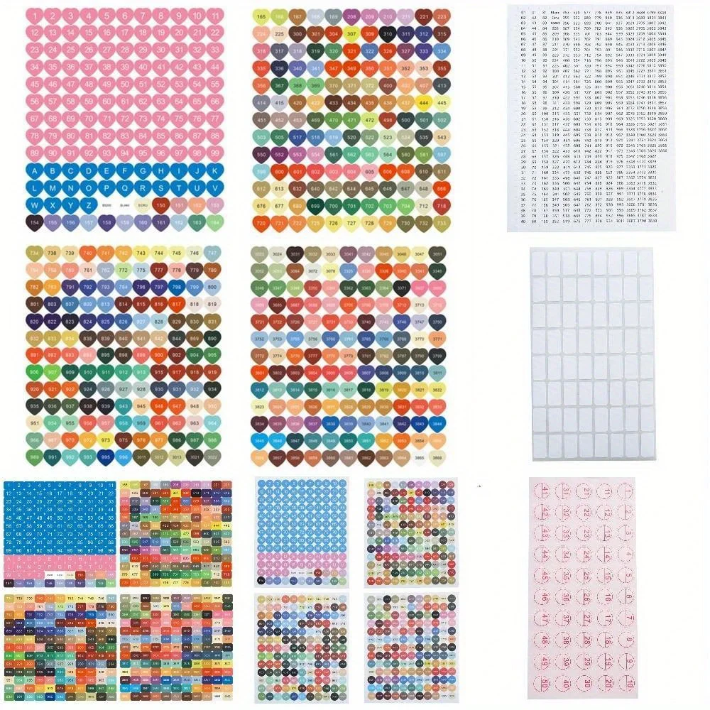 Diamond Painting Color Number Stickers Labels Decals Organizer Storage Box Accessories Colorful DMC Color Cross Portable Label