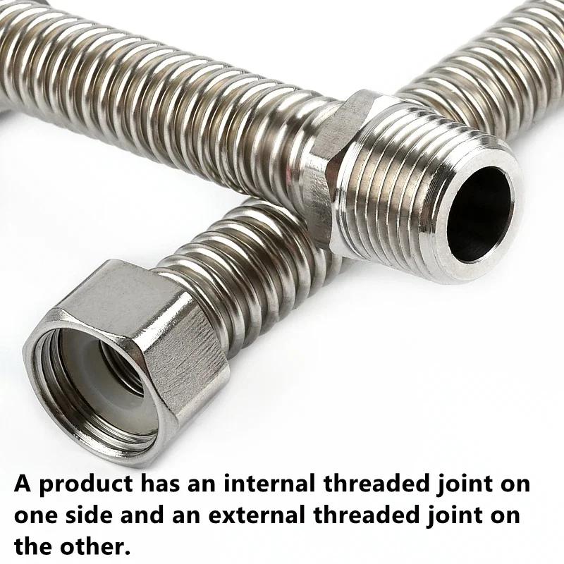 

1 шт. 20/40/60/80/100/150/200 см G1/2 304 SUS гофрированная труба для холодной и горячей воды, соединители для садовой воды, удлинительная трубка