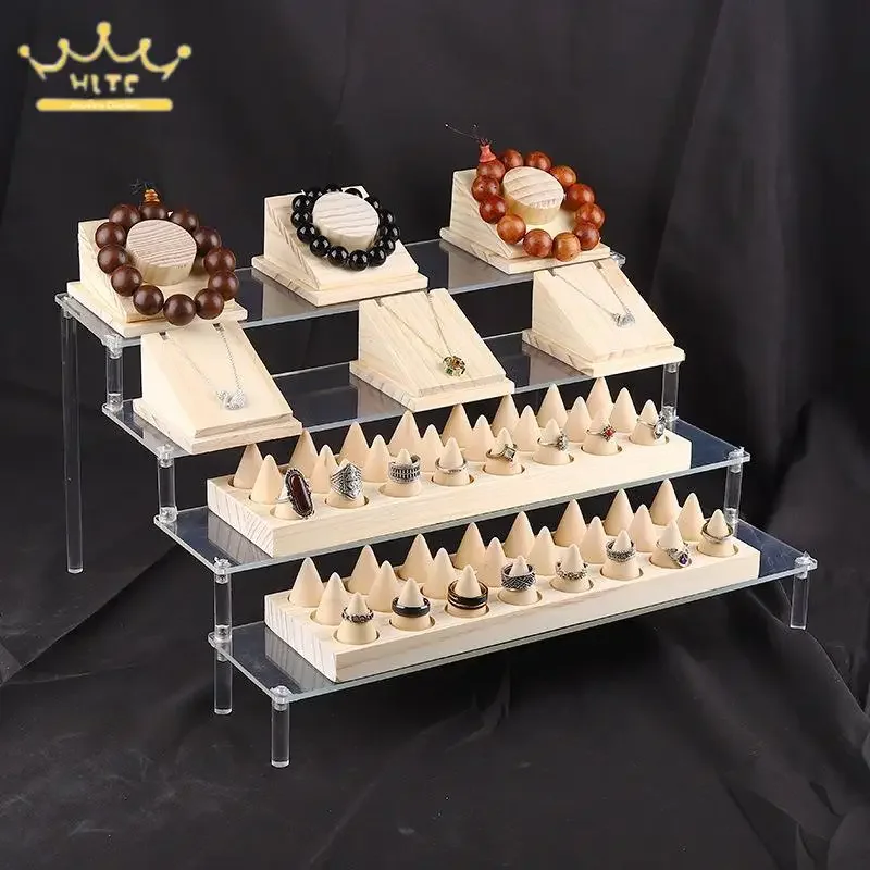 Clear Display Riser Rack for Jewelry 1-5 Tier Acrylic Display Stand Watch Bracelet Organizer Small Perfume Doll Display Holder