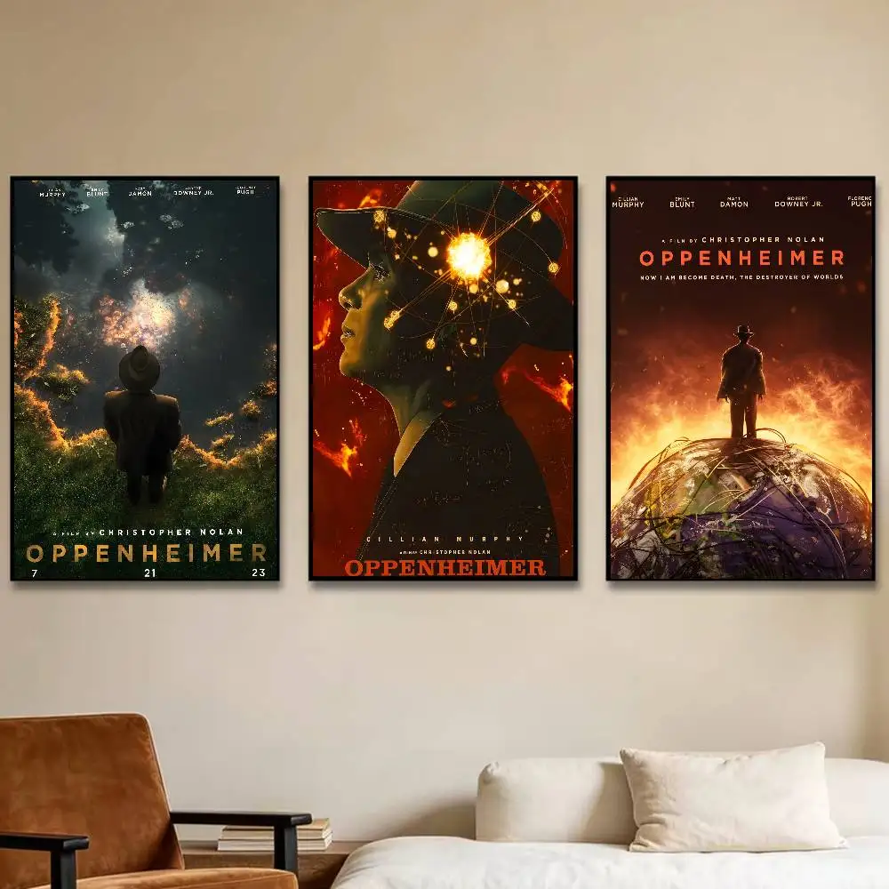 Movie Oppenheimer Poster Room Decor Waterproof Sticky For Home Bar Wall Art Decoration