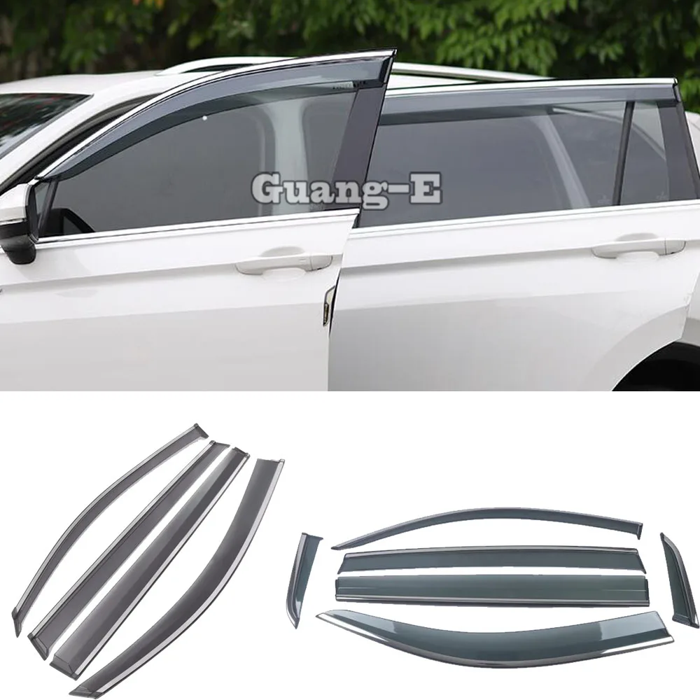 

Car Stick Lamp Plastic Window Glass Wind Visor Rain/Sun Guard Vent Frame For Volkswagen VW Tiguan L MK2 2016 2017 2018 2019 2020