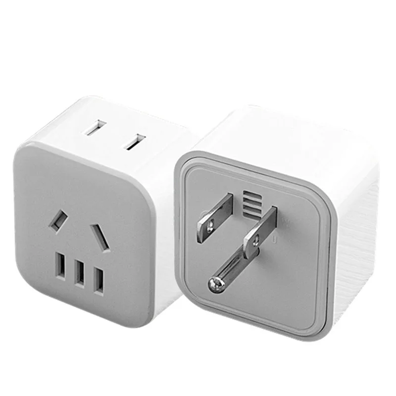 10pcs Universal Power Adapter AU To US 3Pin America China CN AU 1 to 2 USA Extension Travel Adapter AC Converter Plug Outlet