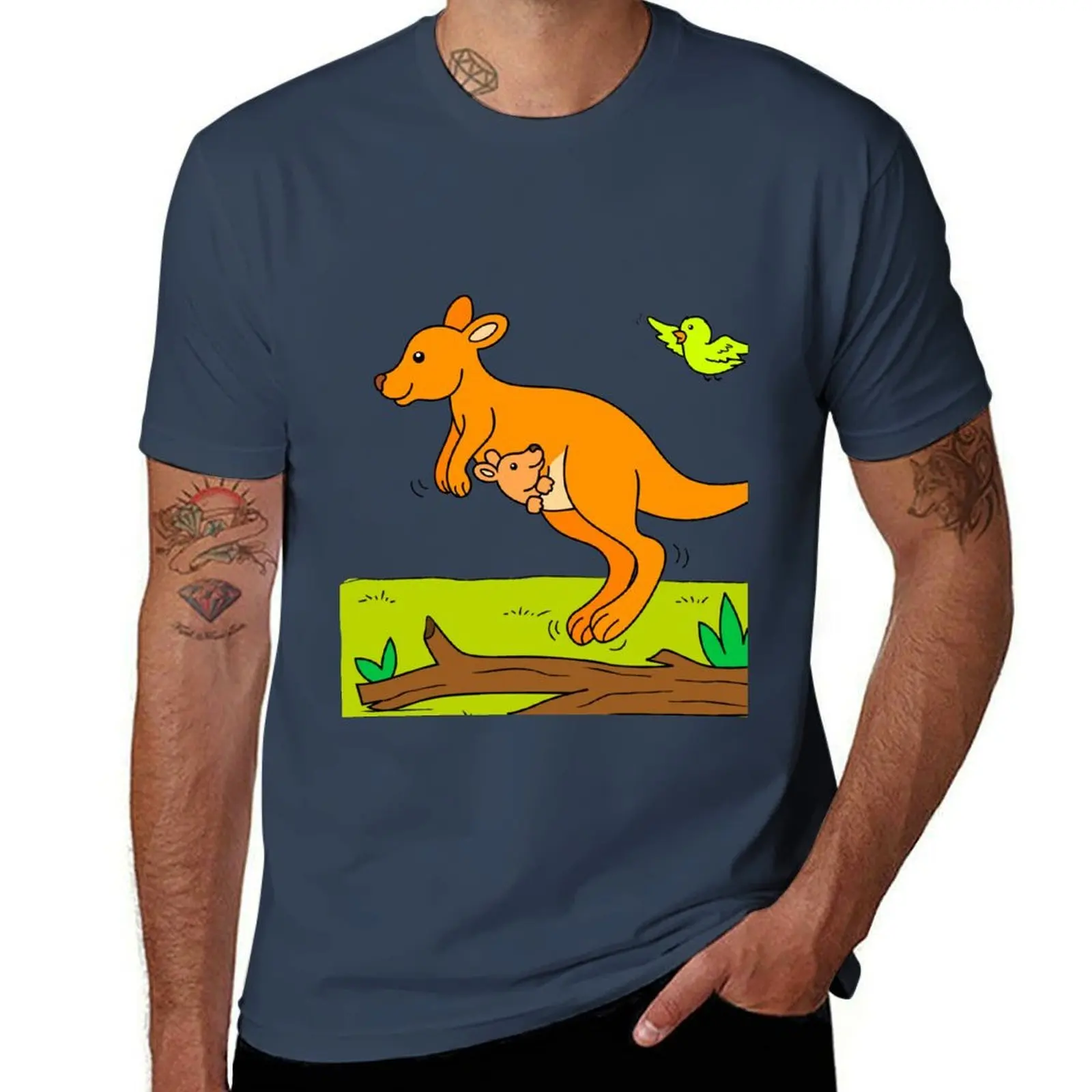

Kangaroo with baby in the bag T-Shirt t shirt man plain man t shirts cotton t shirt for man T-Shirt