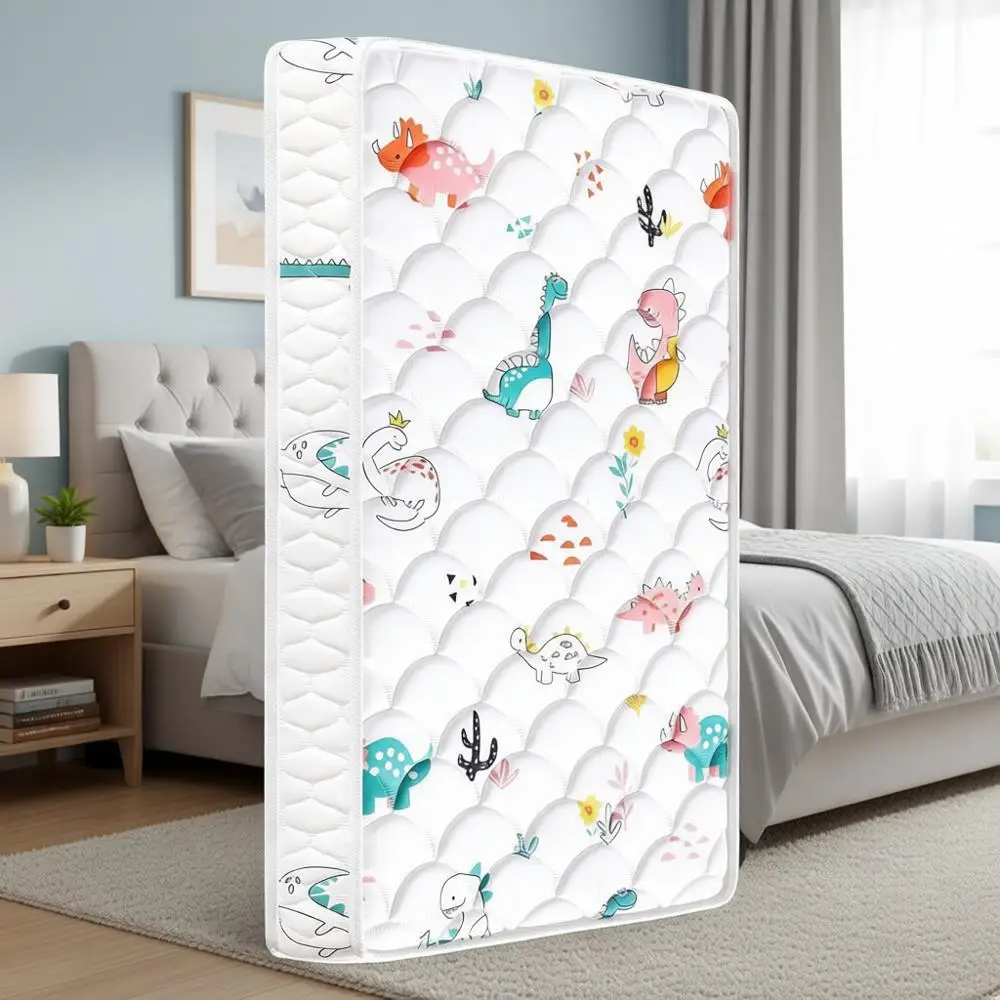 Colchón Hipoalergénico de Doble Cara para Cuna y Niños Pequeños con Soporte