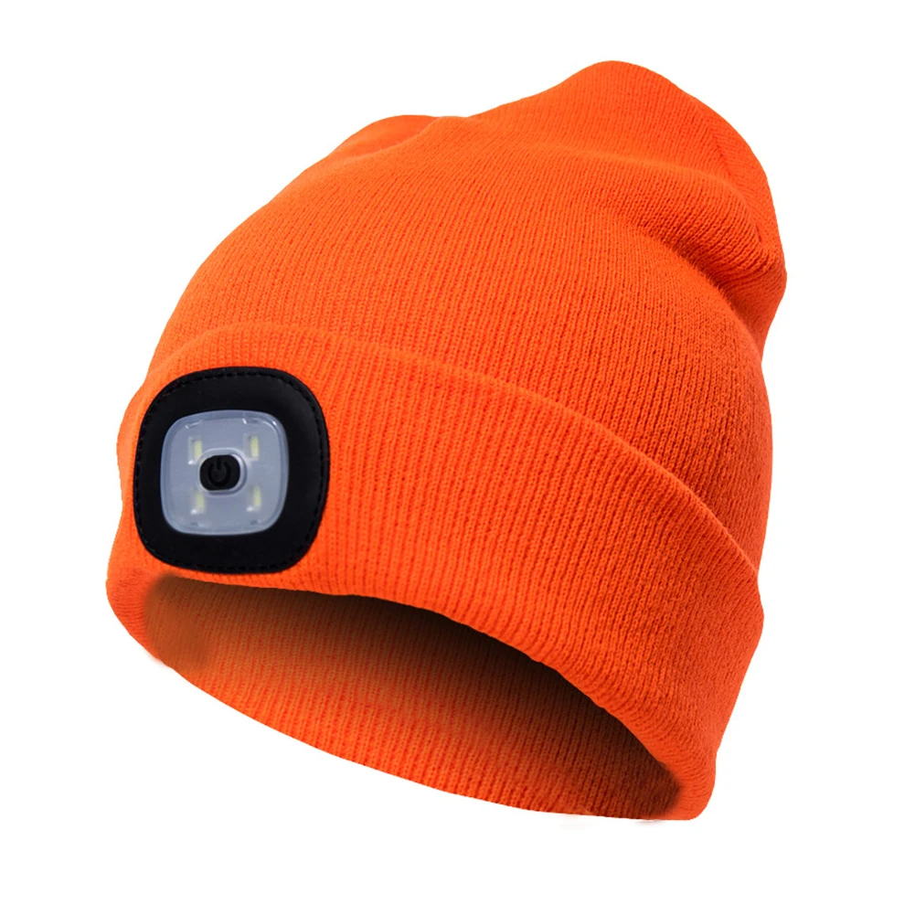 Climbing Unisex Knitted Hat Outdoor Running Beanie Camping LED Light Fishing