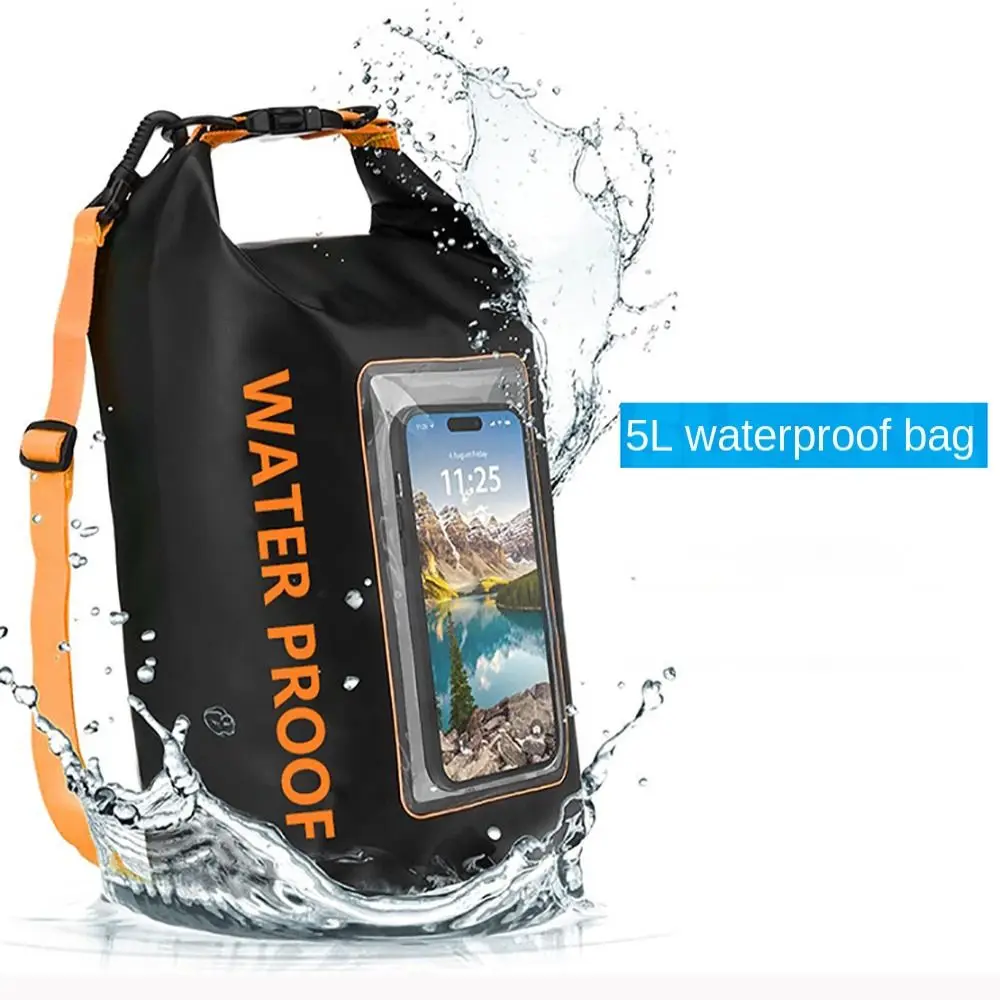

New PVC 5L Swimming Waterproof Bag Multifunctional Large Capacity Swimming Crossbody Bag Mobile Phone Bag Sports