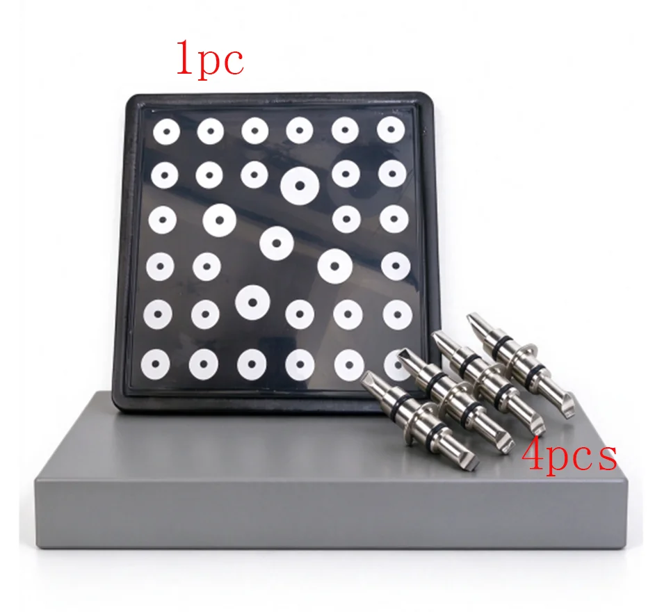 1pc 12 Inch Rear Target Plate + 4Pcs 14.35mm Diameter Holding Clamps, 3D Wheel Alignment Target Board Kit
