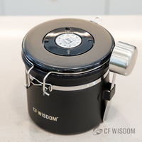 CF WISDOM Coffee Canister or Scoop Airtight Storage Container or Measuring Spoon for Home Kitchen Coffee Bar Brewing Use