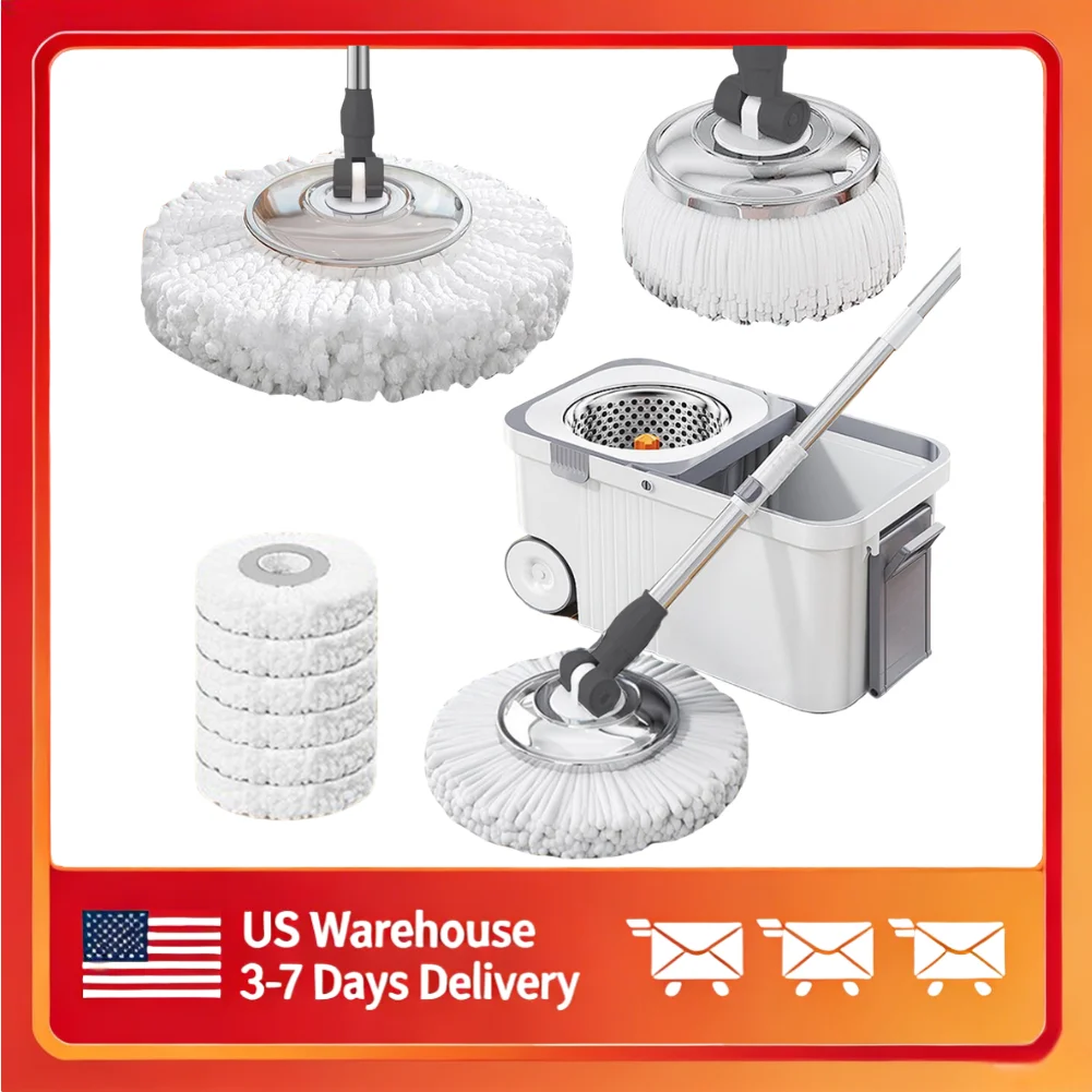 

Automatic Dehydration Rotary Mop Microfiber Cleaner with 6 Refill Heads Isolate Dirty Water Pet Friendly for Home Floor Cleaning