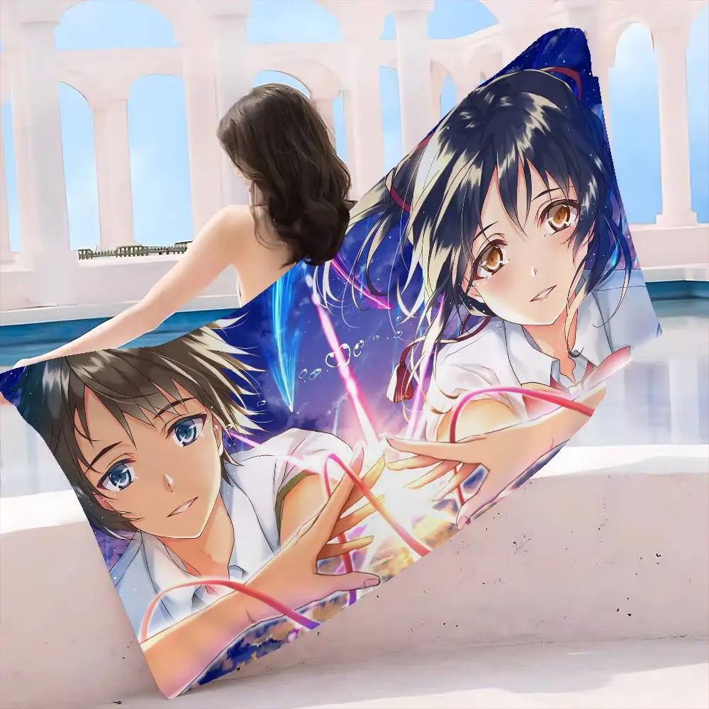 Anime Your Name Microfiber Printed Beach Towel Mountain Climbing Yoga Beach Swimming Running Absorbent Soft Towel