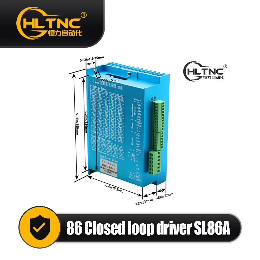 

Драйвер шагового двигателя SL86A AC18 ~ 80 В/DC24 ~ 110 В, входной энкодер, 1000 линий, подходит для гибридного шагового двигателя NEMA 23 NEMA 24 NEMA 34