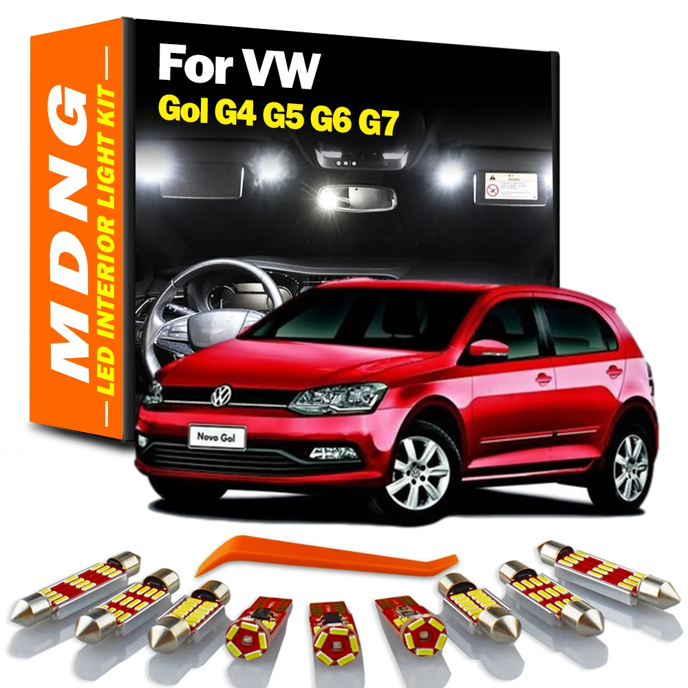 

MDNG для Volkswagen VW Gol G3 G4 G5 G6 G7 Canbus светодиодные лампы внутренняя карта купольная лампа для чтения багажника комплект аксессуаров лампа солнцезащитного козырька