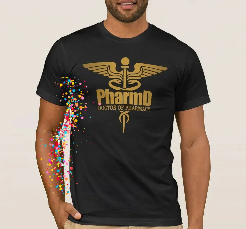 

Футболка «Доктор аптеки Кадуцей (PharmD) Snakestaff Symbol», 100% хлопок, повседневная мужская футболка с круглым вырезом и короткими рукавами, размер S-3XL