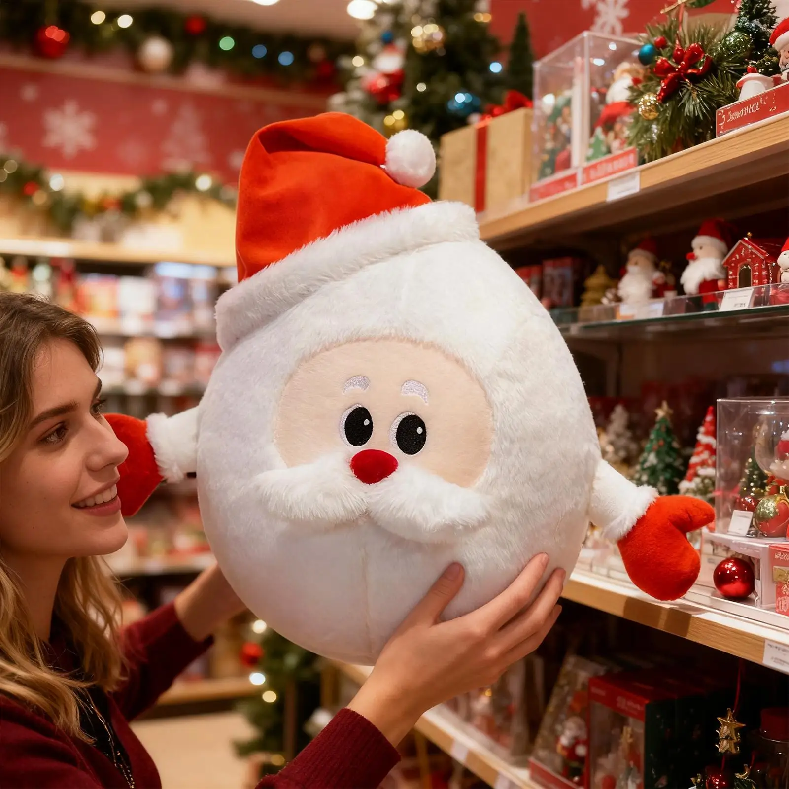 دمية الزنجبيل أفخم لينة لطيف شجرة عيد الميلاد ديكور المنزل عيد الميلاد رمي الوسائد لرجل الثلج السنة الجديدة عطلة القراءة الجلوس #3