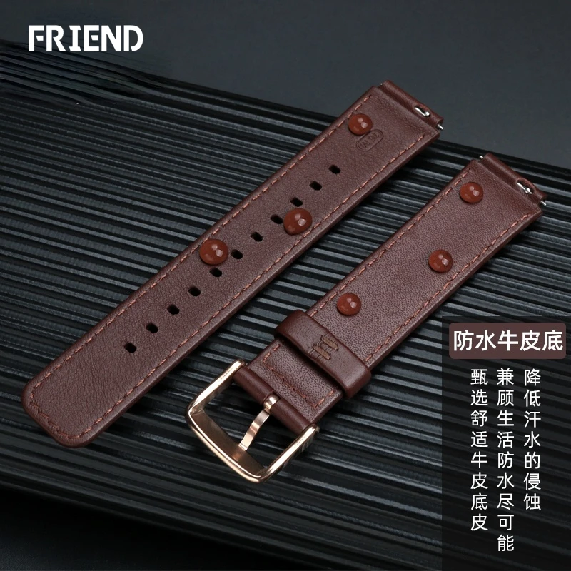 16mm 18mm For HUAWEI B7 B6 Bracelet Cowhide Leather strap b6/b5 Quick release smartwatch bracelet Replacement Brown wristband