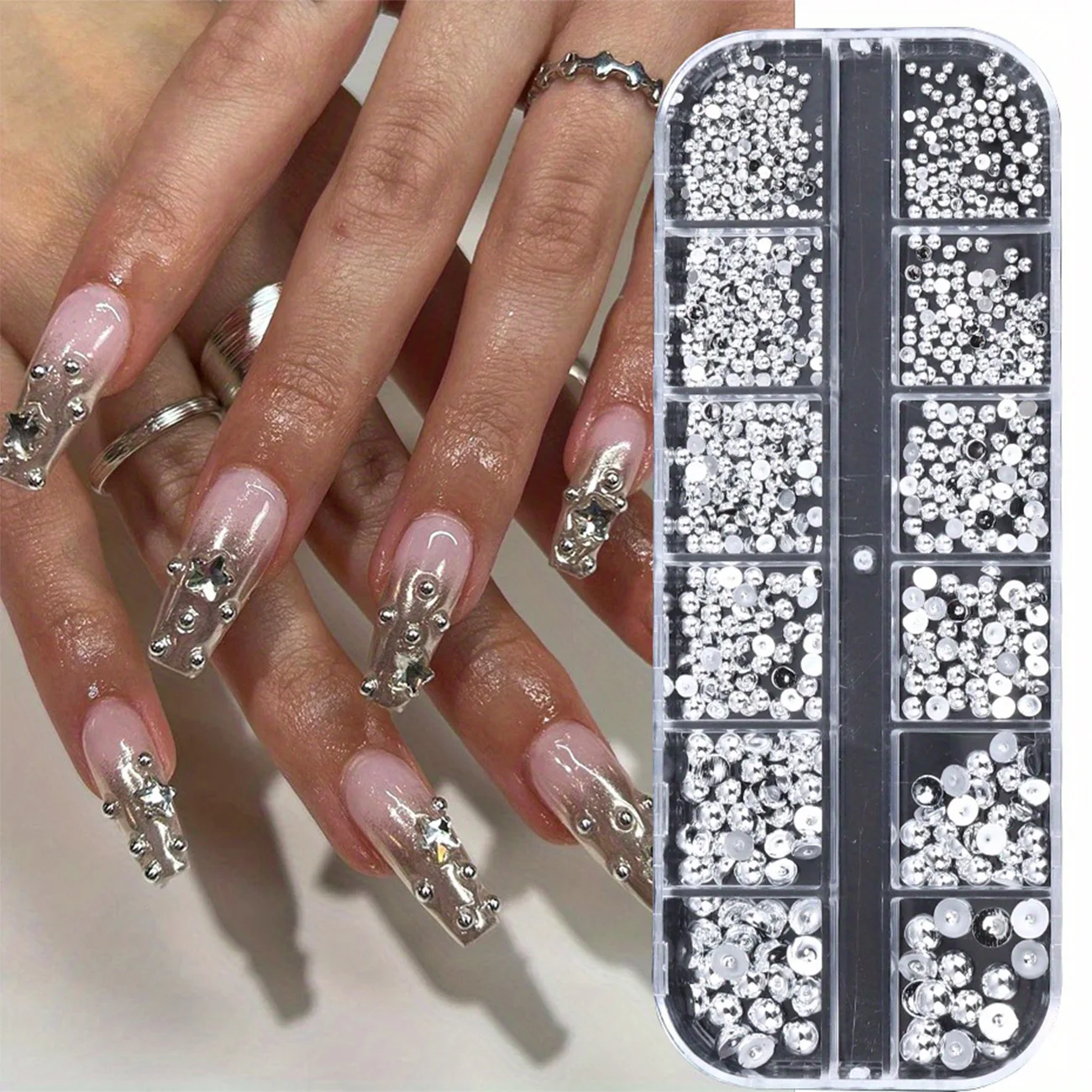 5000 Stück Kleine Harz-Strasssteine für Nagelkunst, Bunte Strass-Steine 2/3MM Flache Rückseite, Glitzernde Edelsteine, Strass-Charms – Detail 11