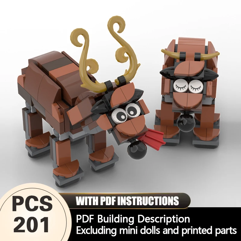 

Creators Animal Series Model MOC Building Bricks Reindeers Modular Technology Gifts Holiday Assemble Children Toys Suit