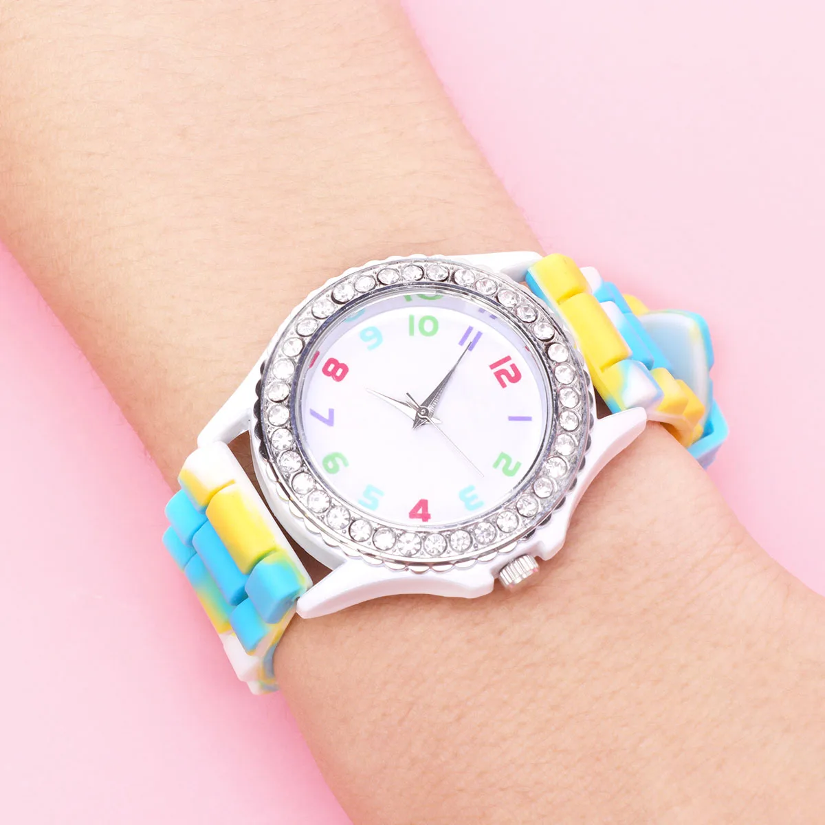 

Ladies Watch Diamond Studded Attractive Women Wrist Gift for Silicone Birthday Camo