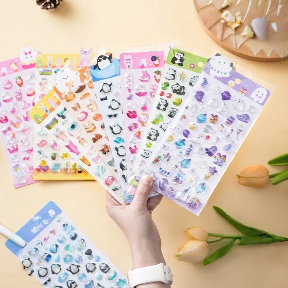 1Pc 3D Solid Crystal Diamond Sticker Adorable Japanese Cartoon Embossed Decor for Kids' Daily Use & Journals Anime Worlds Store