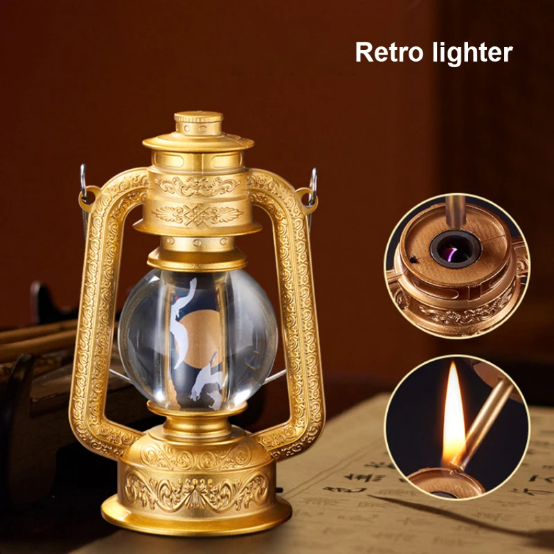 1Barn Lantern Design Kerosend Lighter Integration Of Kerosene And Electricity Retro Gasoline Ignition Match Rod Table Decoration