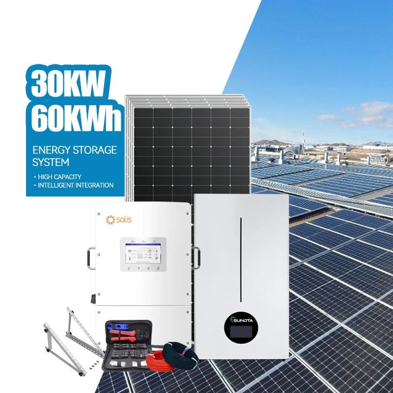 30KVA Solar System 30KW On-grid and Off-grid PV Solar Panel Set 30kw System with 30KWH Battery Solar System Kit