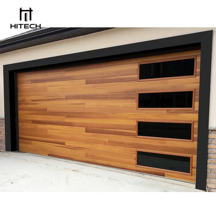 Hitech Moderne Garagentore mit ferngesteuertem Glas und Schnittfläche aus Aluminium mit Fenstern