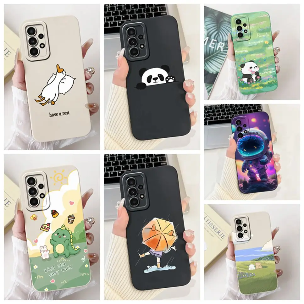 For Samsung Galaxy A53 SM-A536B Case Cute Dinosaur Panda Soft Silicone Cover For Samsung A53 A 53 5G 6.5