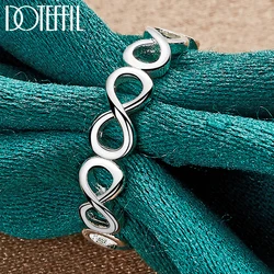 DOTEFFIL 925 Sterling Silver Number 8 Ring  For Women Man Fashion Wedding Engagement Party Gift Charm Jewelry