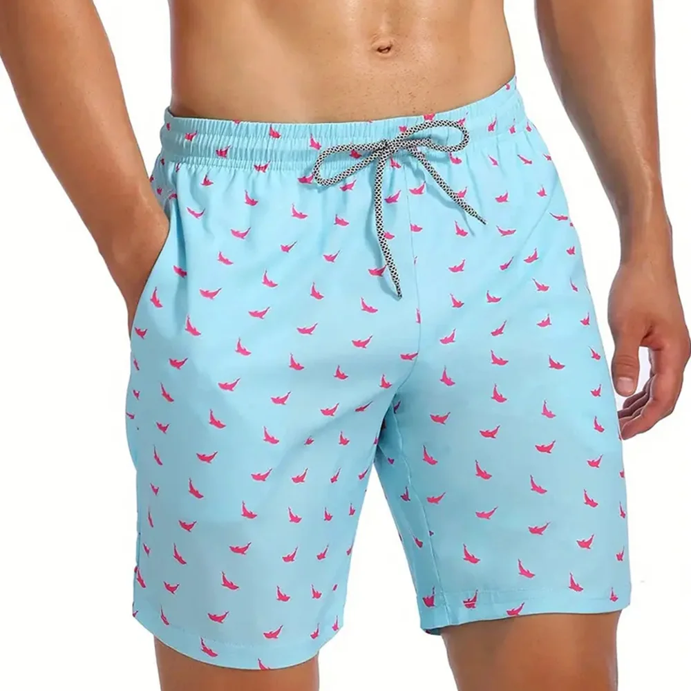 New Men's Beach Pants Dolphin 3D Printed Men's Shorts Summer Casual Breathable Shorts Men's Street Men's Clothing