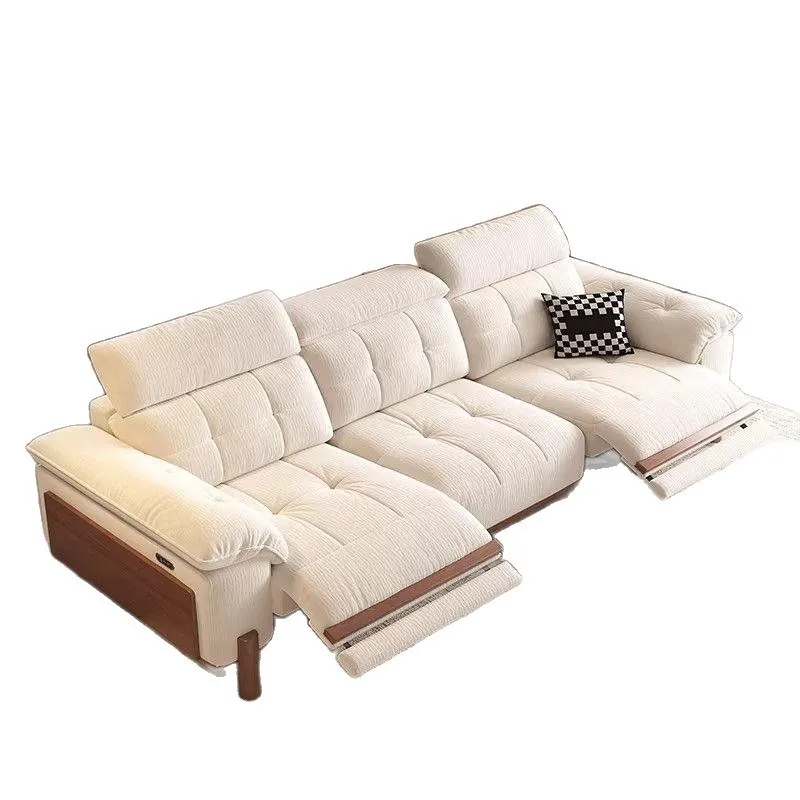 Smart new chenille electric sofa, antique modern simple living room fabric sofa