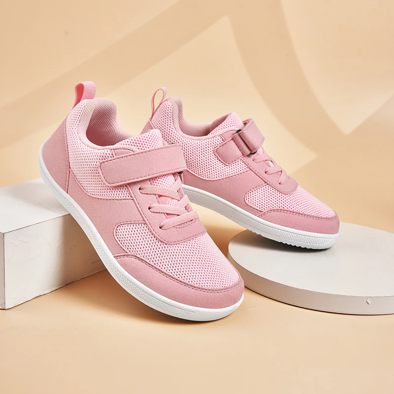 

Детская прогулочная обувь, легкая и дышащая спортивная обувь на широкой подошве, удобная и мягкая повседневная спортивная обувь босиком.