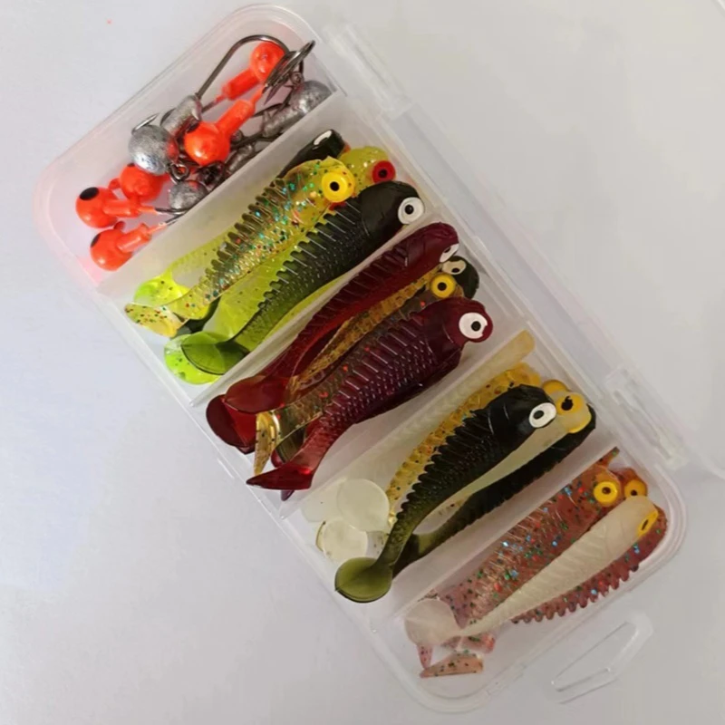 توهج في الظلام الصيد إغراء لينة سيليكون واقعية شكل الأسماك الطعم ليلة الصيد أداة أساسية المياه العذبة المياه المالحة 5/10 قطعة #5