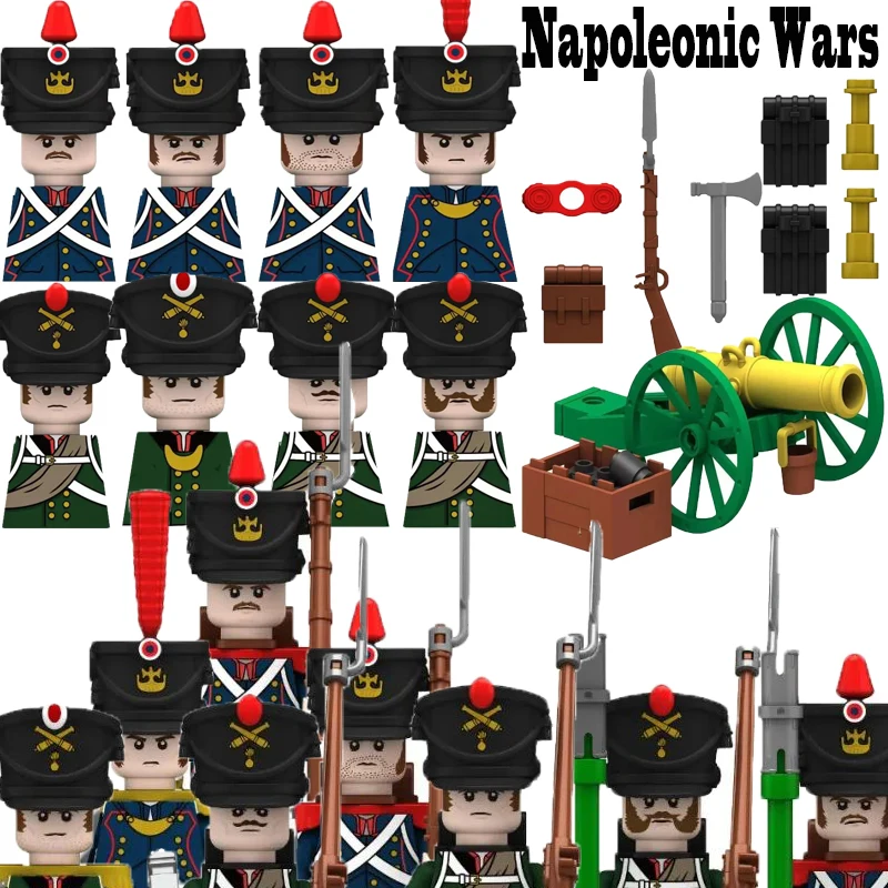 Medieval Napoleonic Wars Soldiers Building Blocks Military Russia France Guard Infantry Knight Figures Weapons Bricks Toys Boys